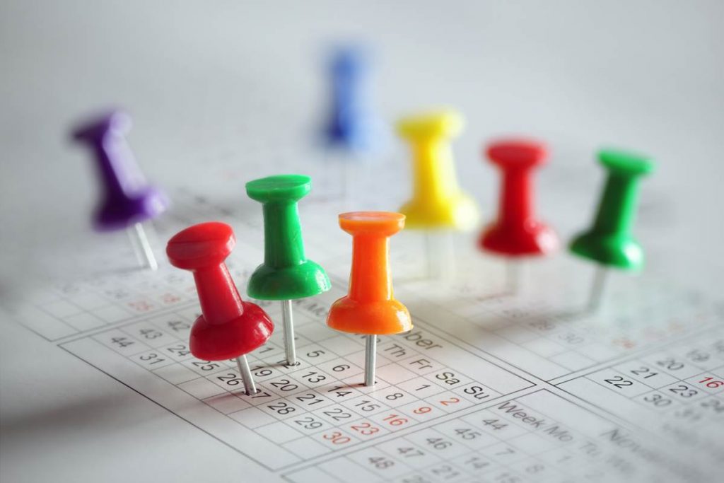 Calendario de cursos sobre inocuidad alimentaria 2019.